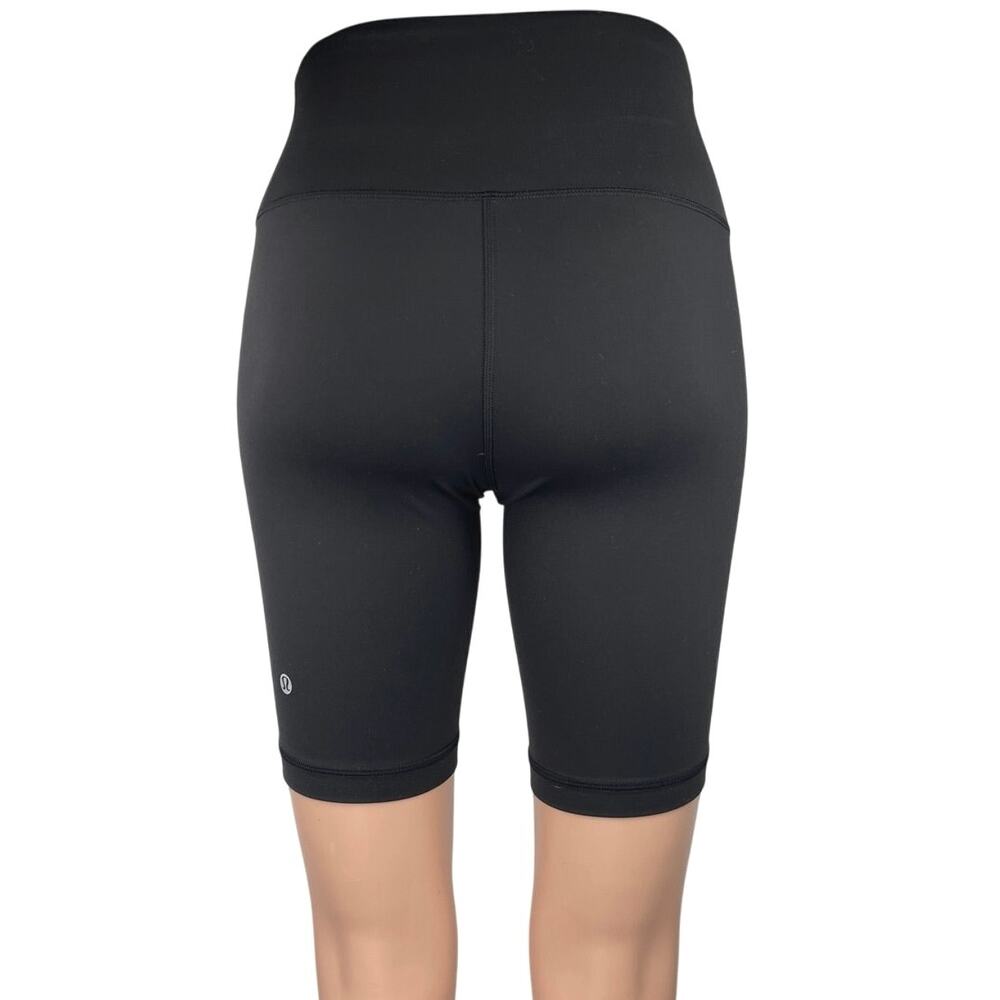 Lululemon Women's Black Pull On Yoga Workout Running Athletic Biker Shorts Sz 2 - Picture 3 of 5